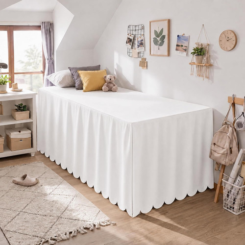 Scalloped twin dorm bed - xl,